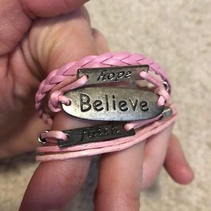 “hope, believe and faith” bracelet